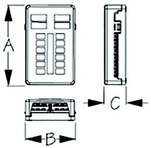 Sea-Dog Line 445188-1 SeaDog 4451881 Fuse Block w/Negative Buss & Led Indicator Lights, 12-Terminals