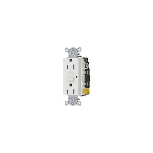 Hubbell GFRST52MW GFCI Duplex Receptacle w/Cover Plate, White