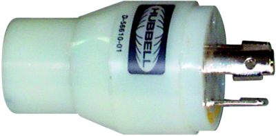 Hubbell HBL31CM29 White 15A/20A 125V Straight Blade Female to 30A Twist Lock Male Adapter