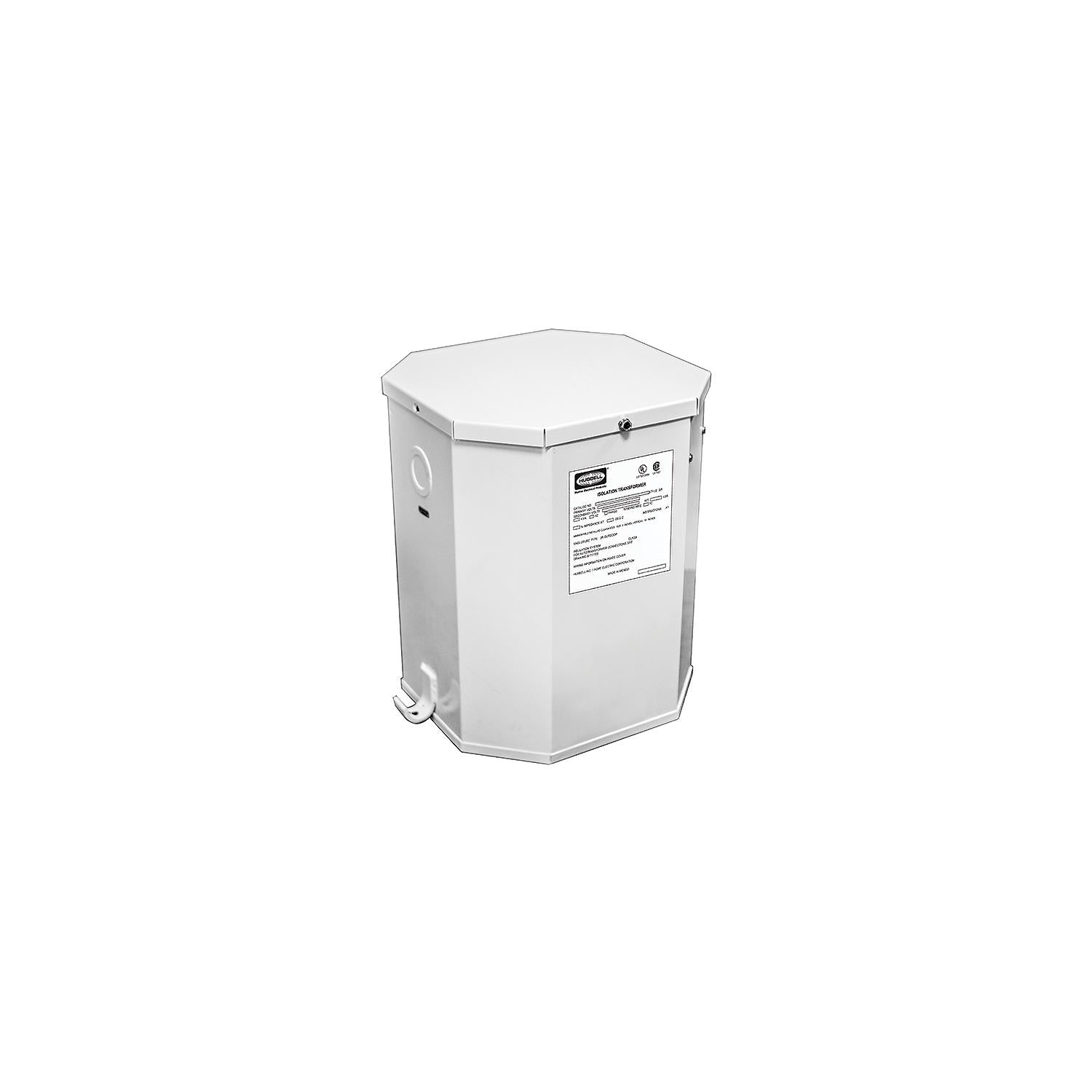 Hubbell HBL50AITW Marine Isolation Transformer, White Powder Coat, 15 kVA, 60 Hz