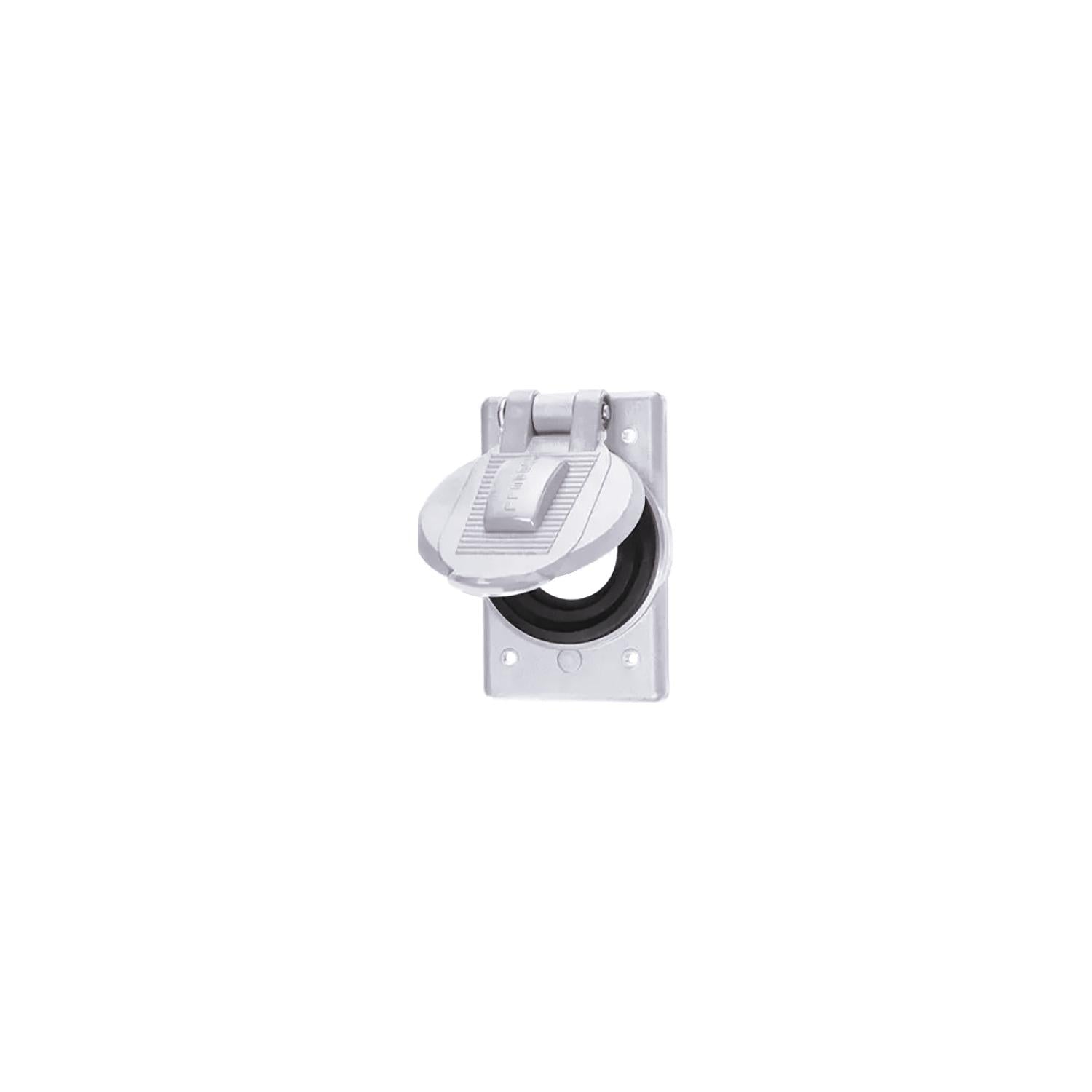 Hubbell HBL74CM25WOAW White Polycarbonate Spring Loaded Weatherproof Cover,