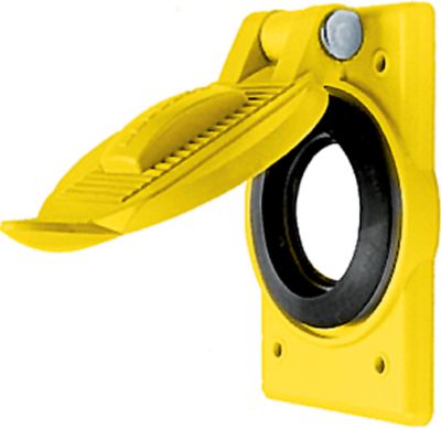 Hubbell HBL74CM25WOA Polycarbonate Spring Loaded Weatherproof Cover, Yellow