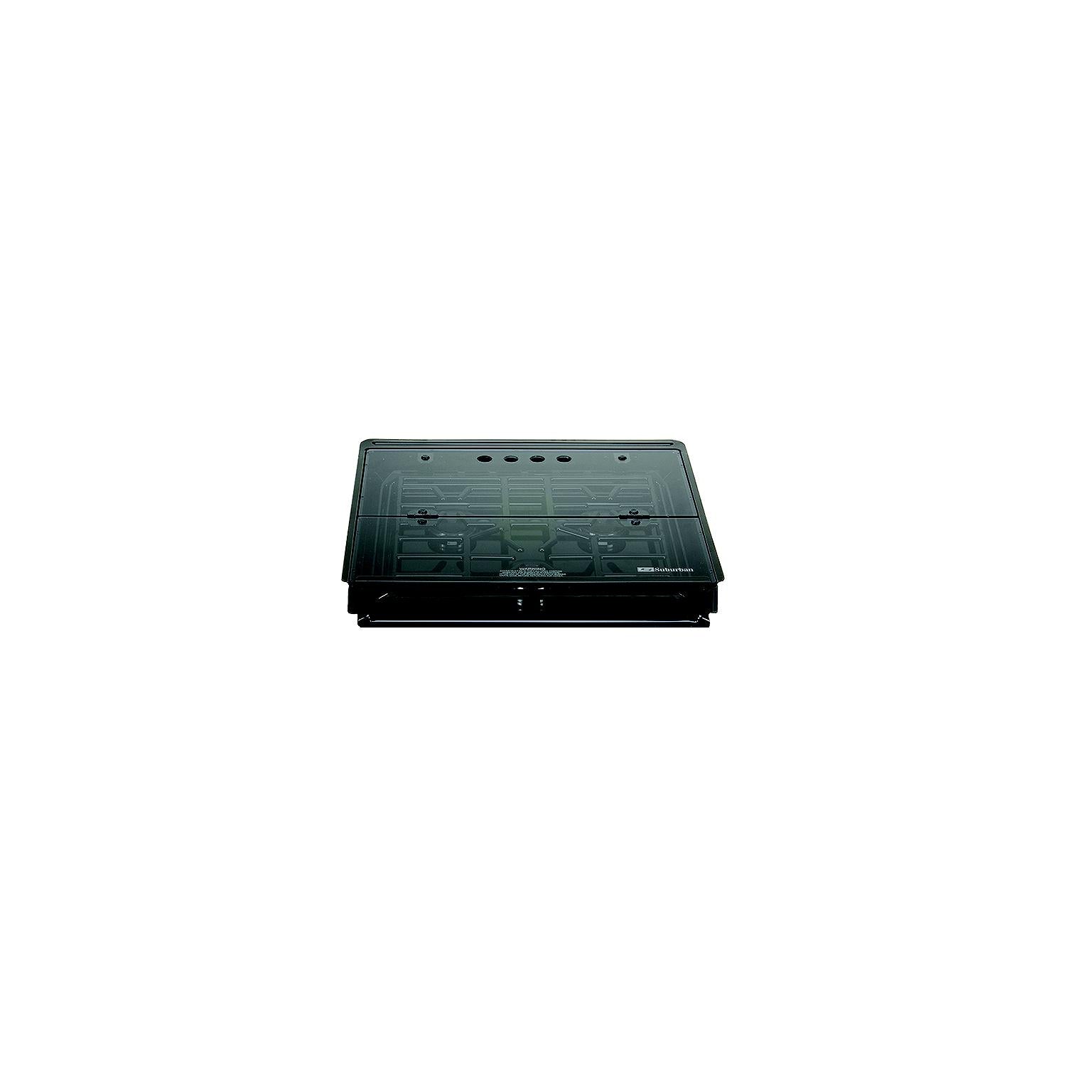 Suburban Mfg 3087A Bi-Fold Flush Mount Glass Cover, 3-Burner Slide-In, Black