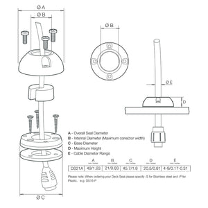 Scanstrut DS21A-P Vertical Cable Seal [DS21A-P]