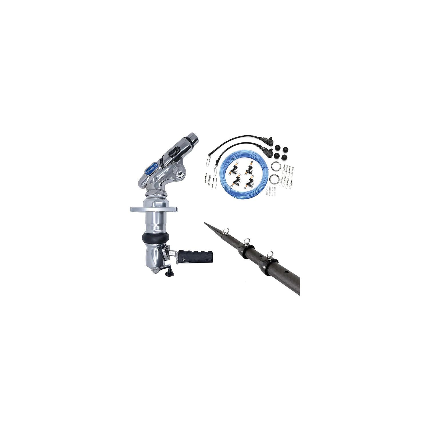 Tigress 88679-02 8867902 XD Crank Top Mount Carbon Fiber Outrigger System, 18', Black/Black Tip, 1 pr.