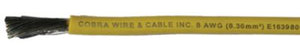 Cobra Wire and Cable A2008T04100FT Tinned Copper Battery Cable, 8 AWG, 100', Yellow