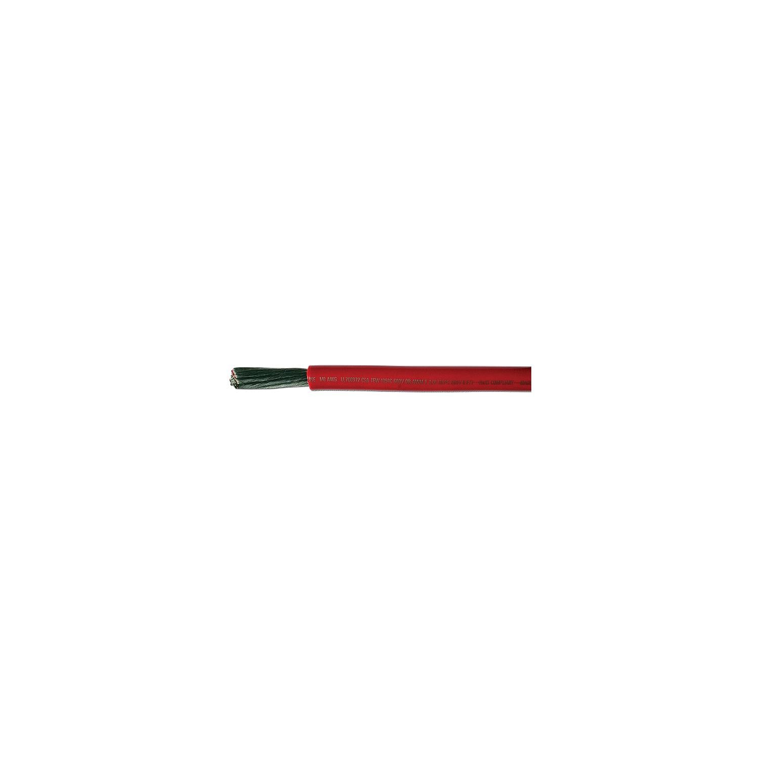 Cobra Wire and Cable A2110T01050FT Tinned Copper Battery Cable, 1/0, 50', Red