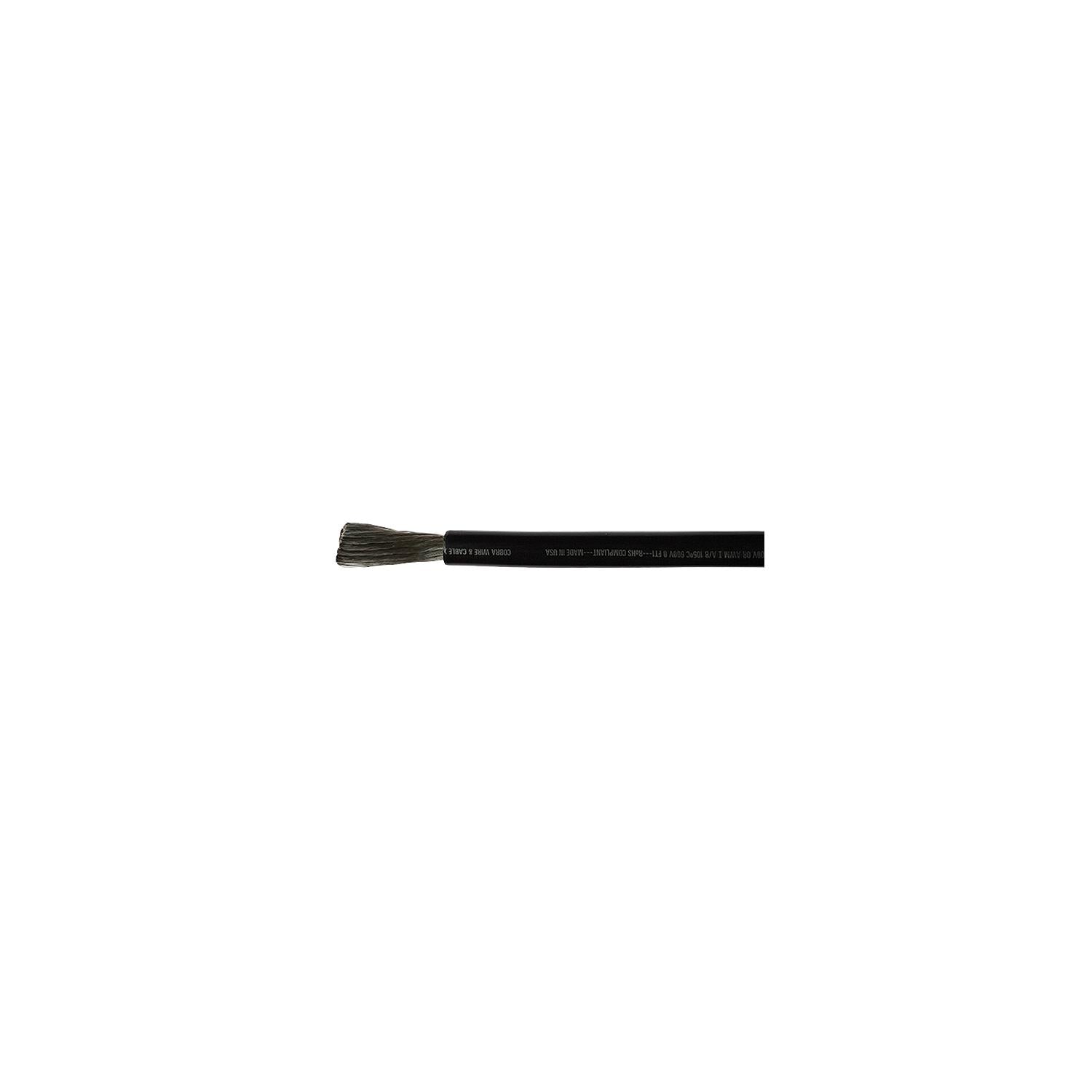 Cobra Wire and Cable A2008T07100FT Tinned Copper Battery Cable, 8 AWG, 100', Black