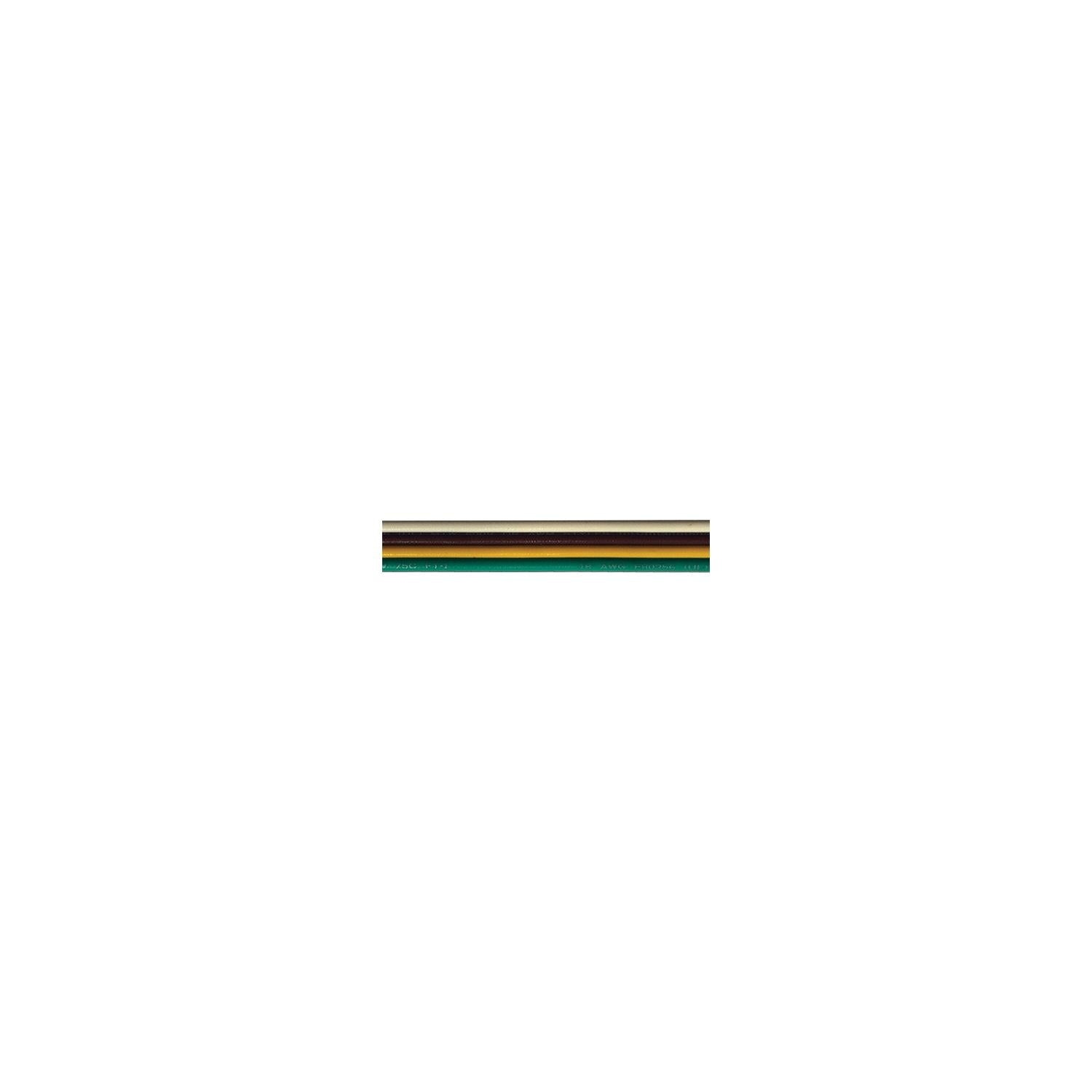 Cobra Wire and Cable B8018TU110100FT Tinned Copper Bonded Ribbon Cable, 18 Gauge, 4-wire, 100', White/Brown/Yellow/Green