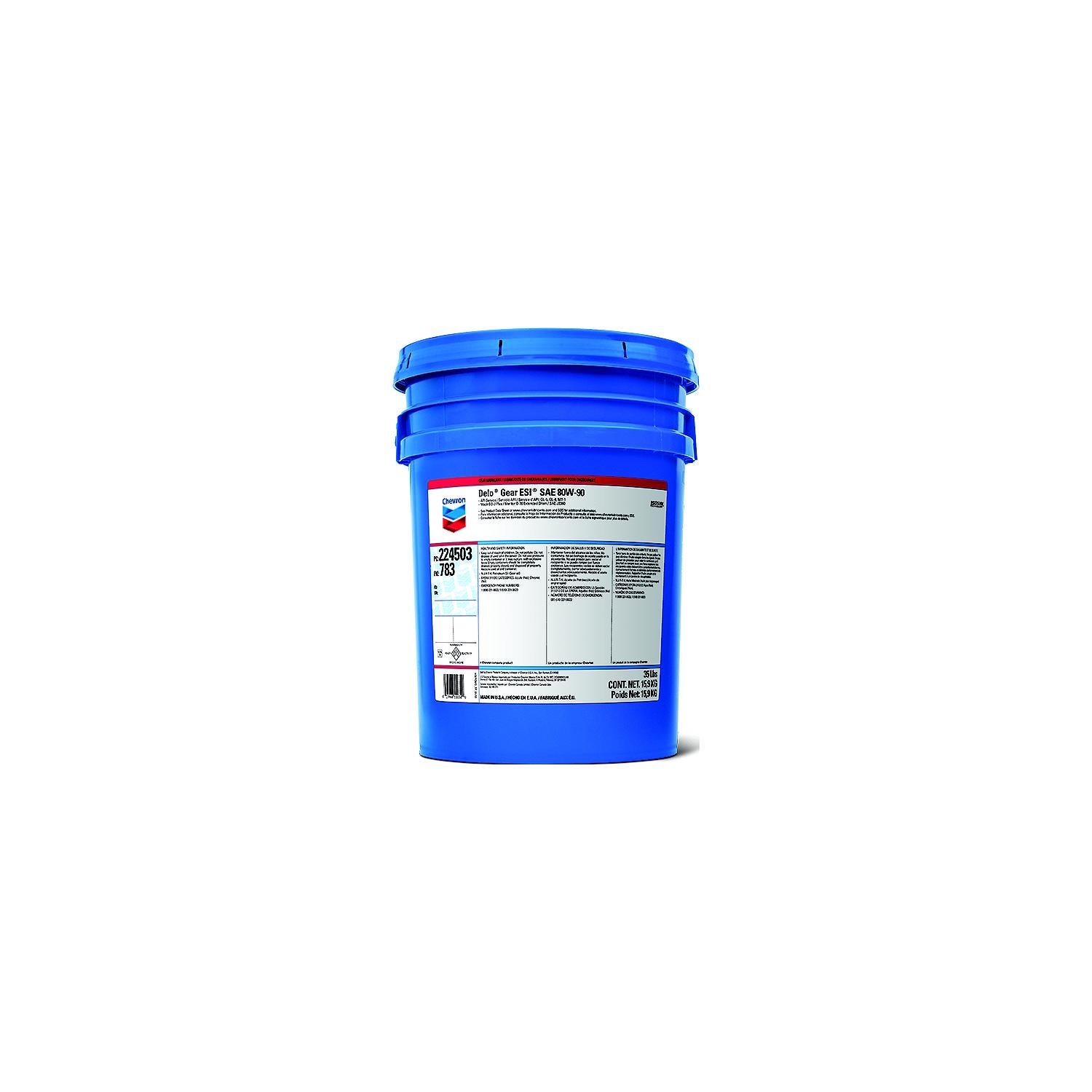 Chevron 224503783 DeloÂ® Gear EsiÂ® Premium Lube, 35 lb. Pail