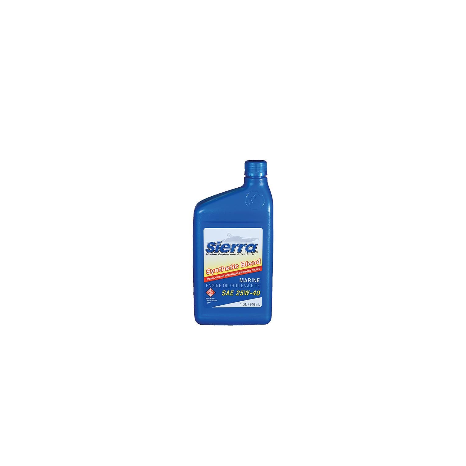 Sierra 18-9440-2 1894402 25W40 FCW Synthetic Blend I/O Oil, Qt.