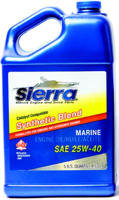 Sierra 18-9440CAT-4 9440CAT4 Synthetic Blend 4-Cycle Inboard-Sterndrive Engine Oil, 25W40 FCW, 5 Qt.