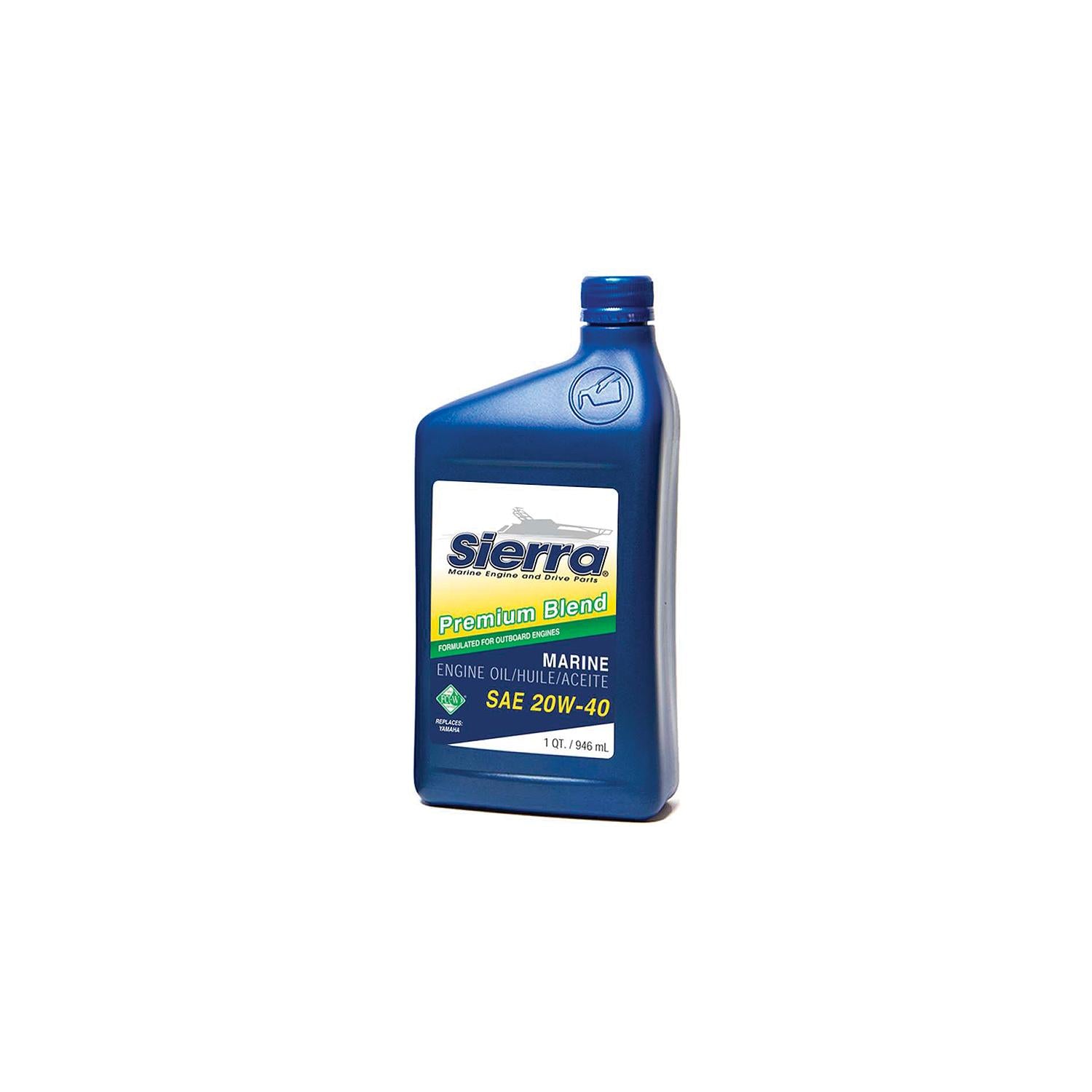 Sierra 18-9450-2 4-Stroke 20W40 FC-W Mineral Outboard Engine Oil, Qt.