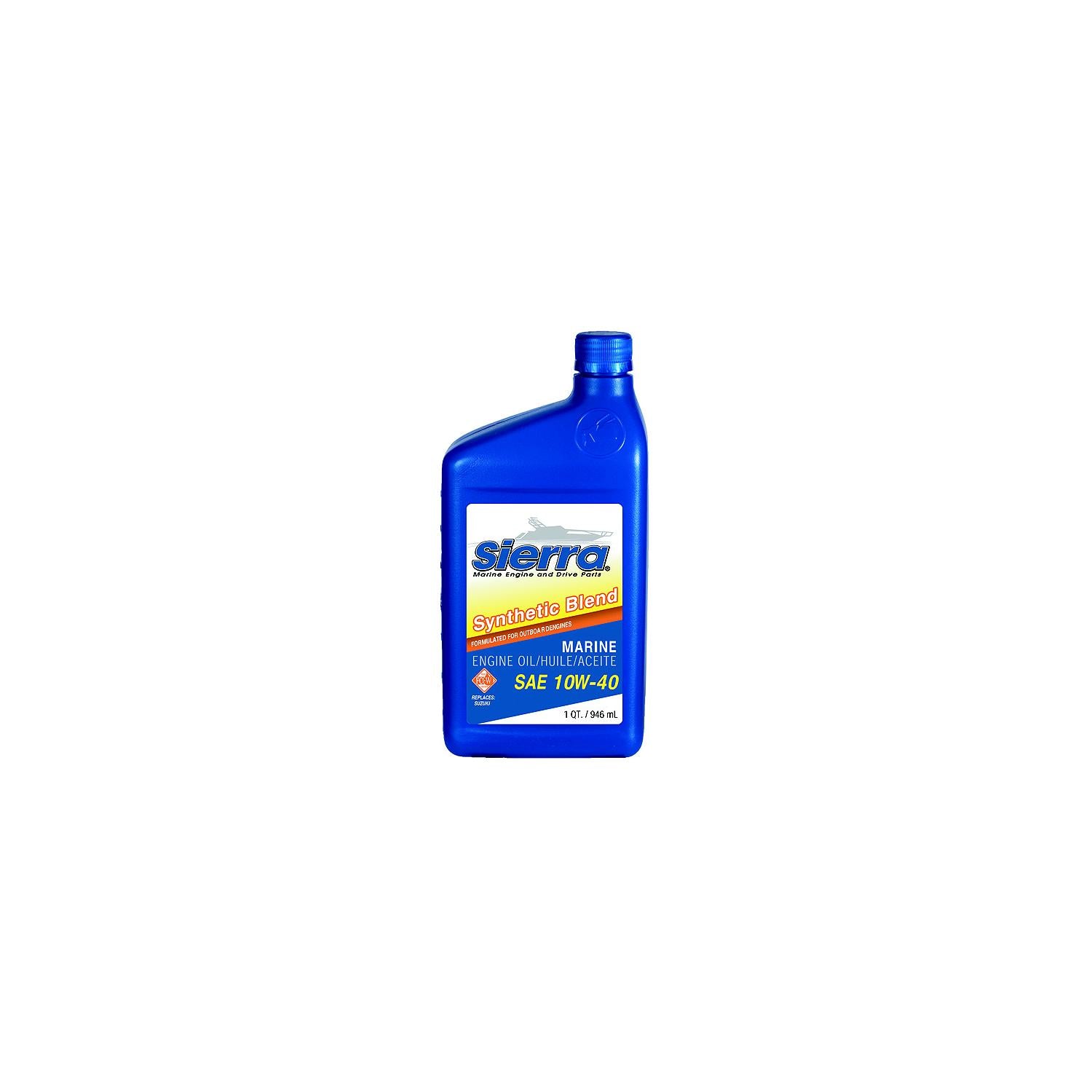Sierra 18-9551-2 95512 10W40 FCW 4-Cycle Outboard Synthetic Blend Oil, Qt.