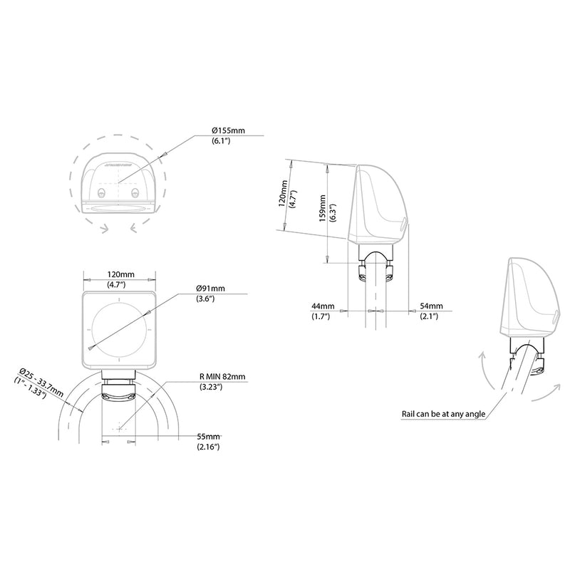 Scanstrut Scanpod Single Instrument Pod Rail Mount - Cut f/Standard Instrument - Fits 1