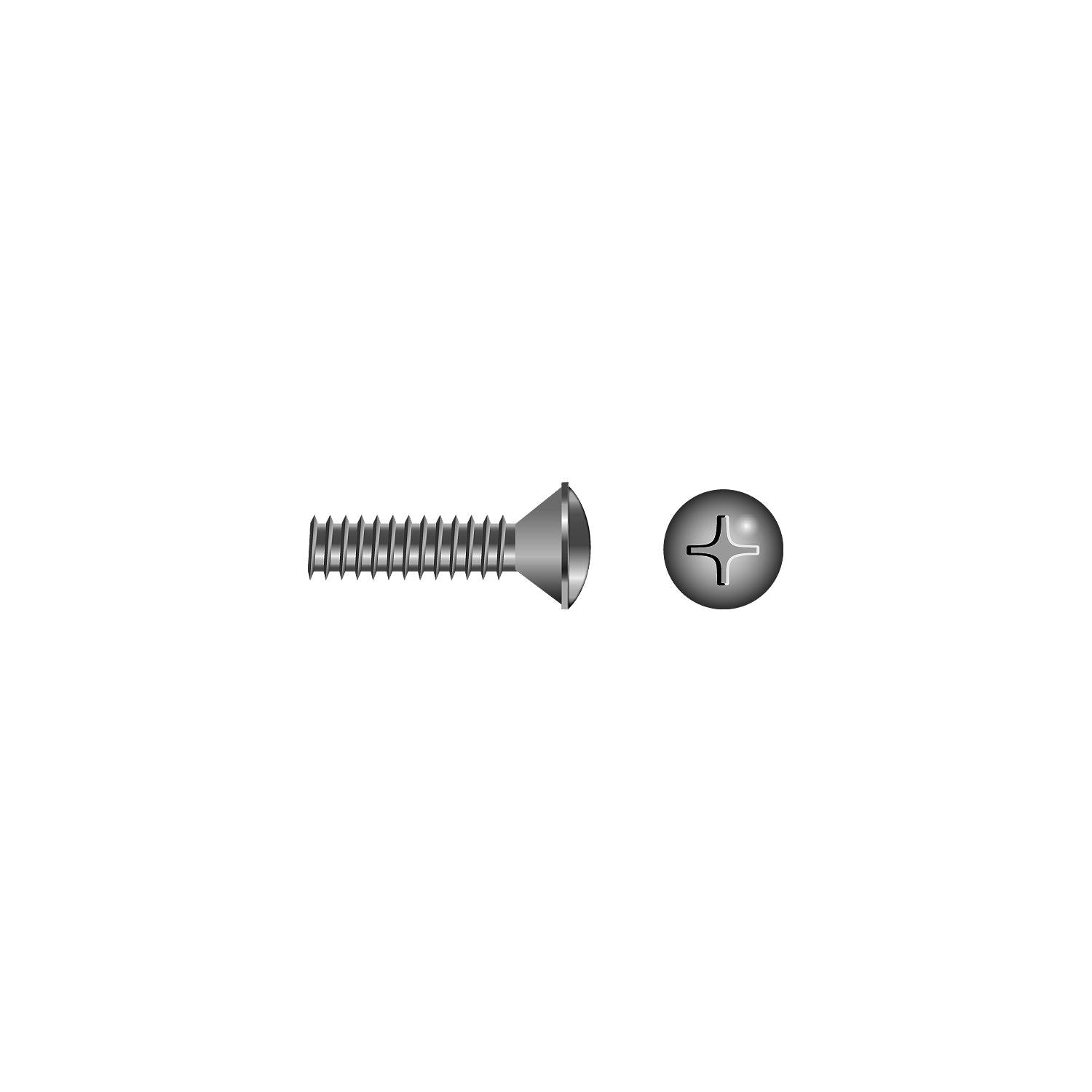 Seachoice MP0859SC Phillips Machine Screws, Oval Head, 1/4-20 x 3