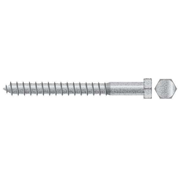 Seachoice SC2664 Lag Screw, 3/8 x 6"