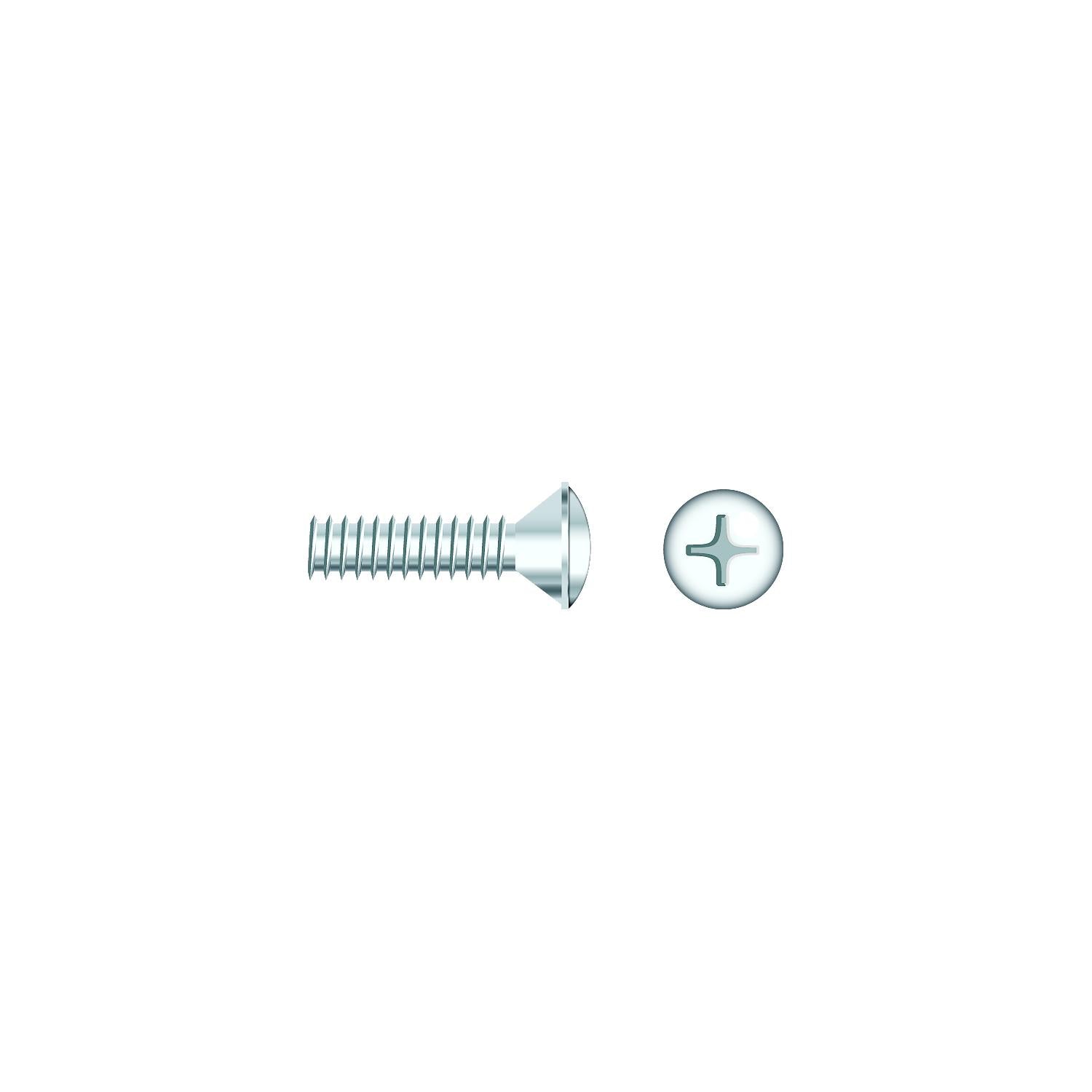 Seachoice SC847CH 01806 Chrome Plated SS Phillips Machine Screw - Oval Head, 10-24 x 1