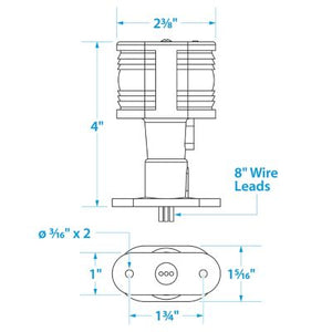 Seachoice 5991 Black Polycarbonate Masthead and All-Round White Light
