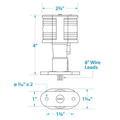 Seachoice 5991 Black Polycarbonate Masthead and All-Round White Light