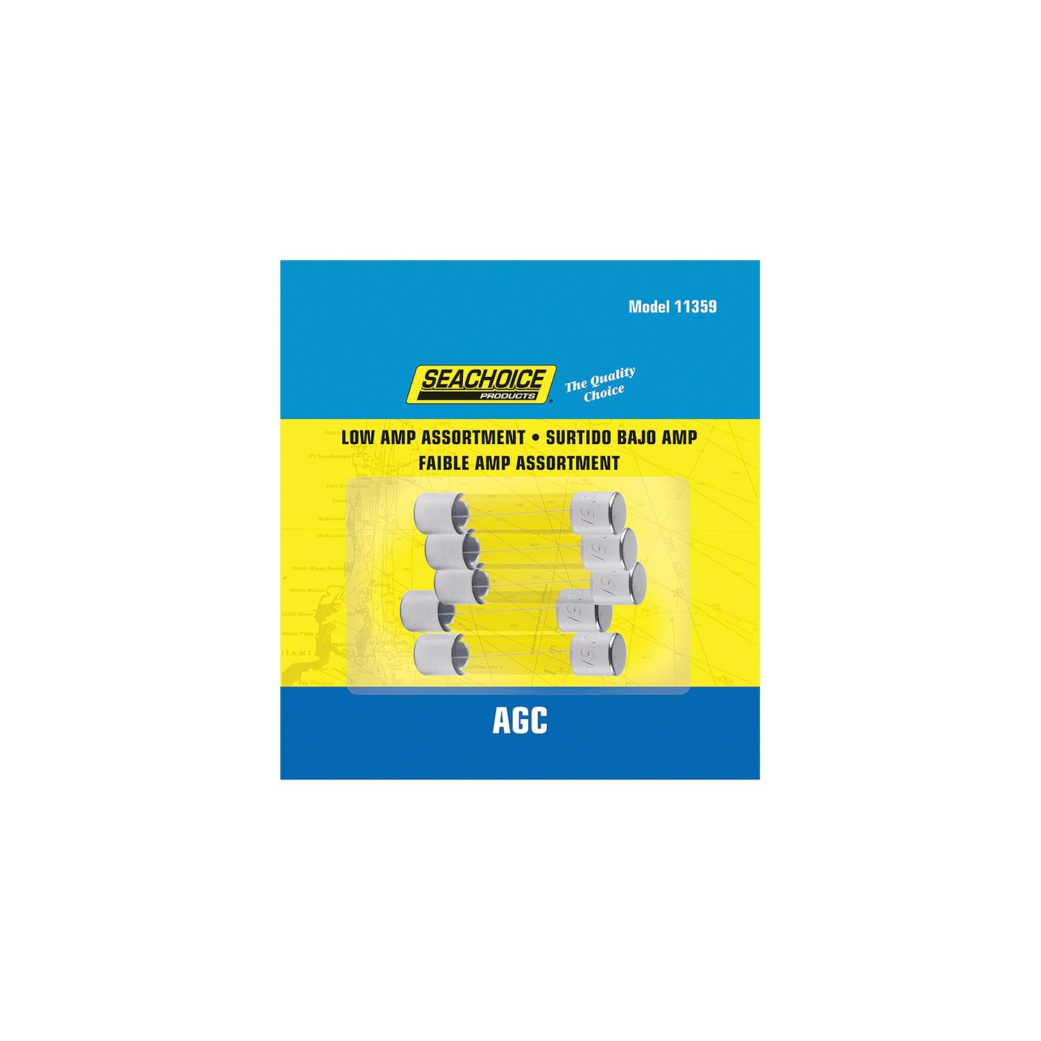 Seachoice SC11359 Low Amp AGC Glass Fuse Assortment, 5ea