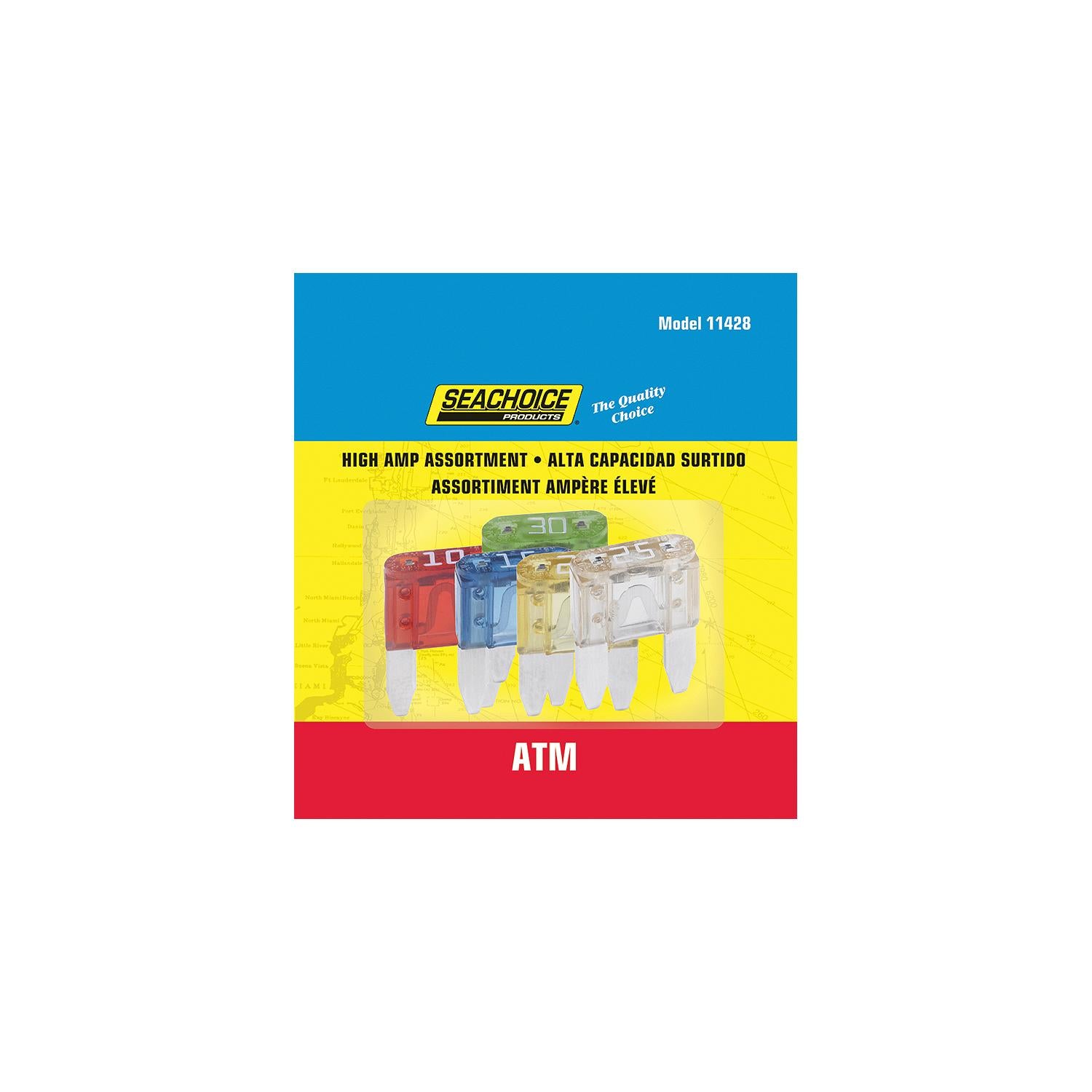 Seachoice SC11428 High Amp ATM Glass Fuse Assortment, 5ea