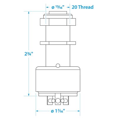 Seachoice 50-11641 3 Position Heavy Duty Ignition Starter Switch