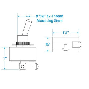Seachoice 12101 2 Position Toggle Switch With Screw Terminals Off/On