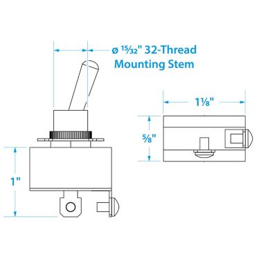 Seachoice 12101 2 Position Toggle Switch With Screw Terminals Off/On
