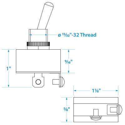 Seachoice 12151 2 Postion Toggle Switch With Screw Terminals Off/Mom. On