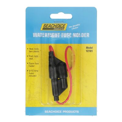Seachoice 12701 Seachioce Watertight In-Line Fuse Holder With Spare (2 Fuses Included)