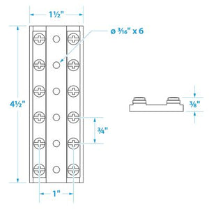 Seachoice 13531 Seachoice13531 Terminal Block With Brass Hardware