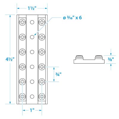 Seachoice 13531 Seachoice13531 Terminal Block With Brass Hardware