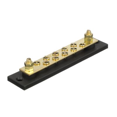 Seachoice 13631 Terminal Block With Brass Stud Terminals and Hex Nuts 10 Gang