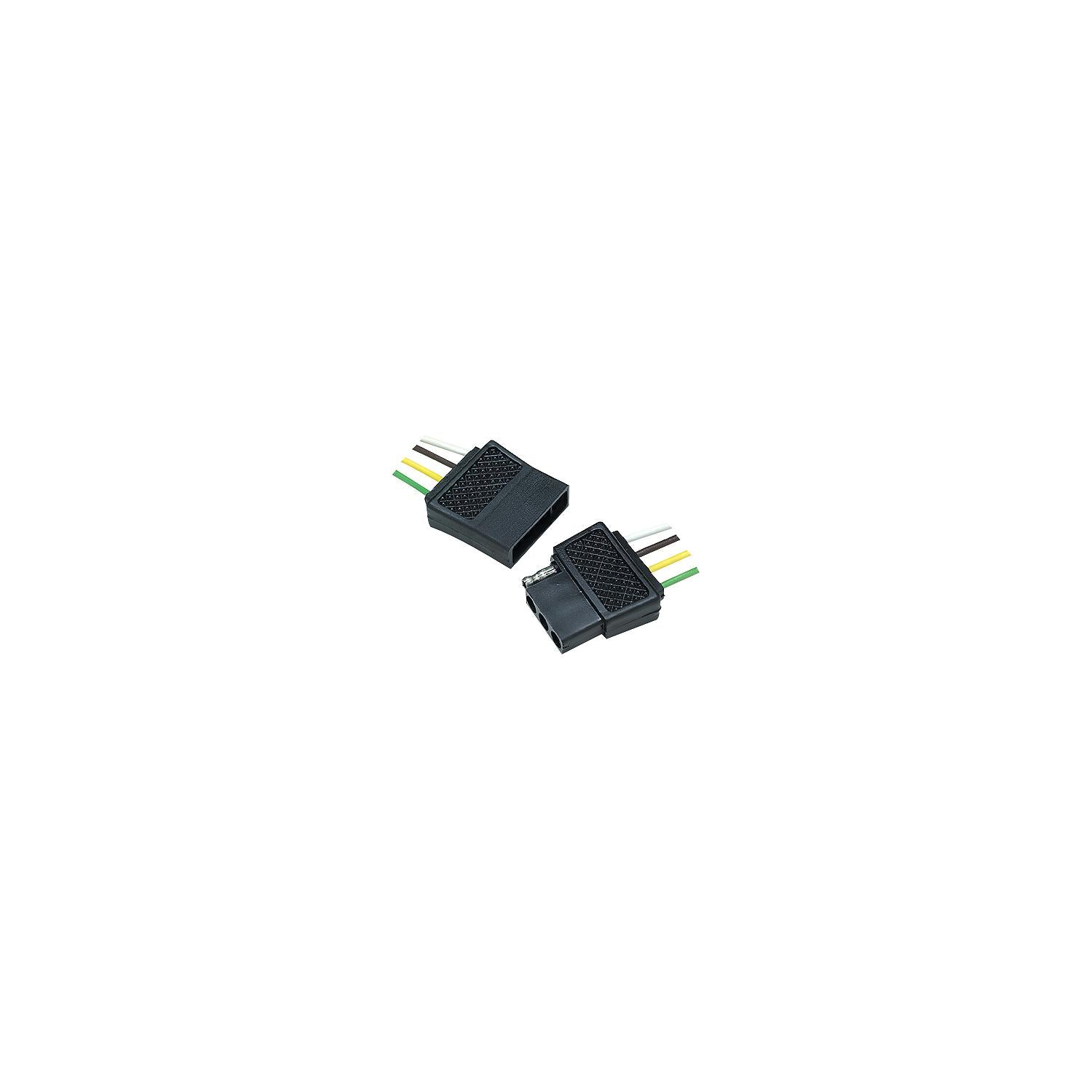 Seachoice 13871 4 Pole Flat Trailer Connector Set includes Car Side and