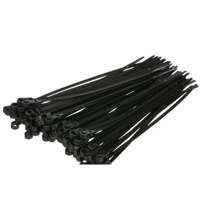 Seachoice 14171 Cable Ties With Mounting Hole, UV Black