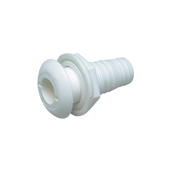 Seachoice 18050 3/4" White Plastic Thru-Hull w/Broad Flange