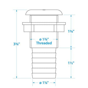 Seachoice 50-18091 Plastic Thru-Hull With Broad Flange