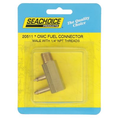Seachoice 20511 Deluxe Fuel Connector For BRP/Evinrude/Johnson, Brass - Male Tank Fitting 1/4
