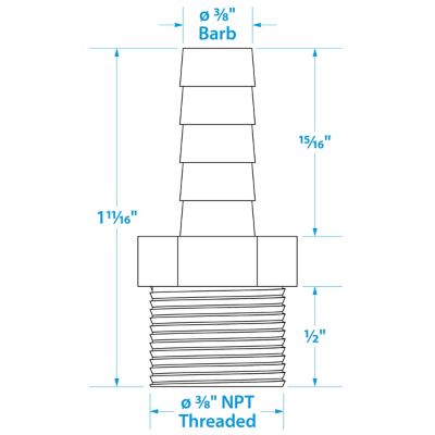 Seachoice 50-20791 Brass Male Hose Barb