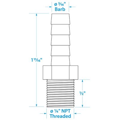 Seachoice 50-20811 Brass Male Hose Barb