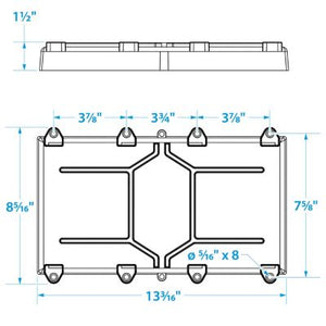 Seachoice 50-22071 22071 Battery Tray With Stainless Steel Hold Down Rods