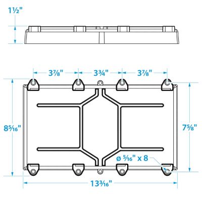 Seachoice 50-22071 22071 Battery Tray With Stainless Steel Hold Down Rods