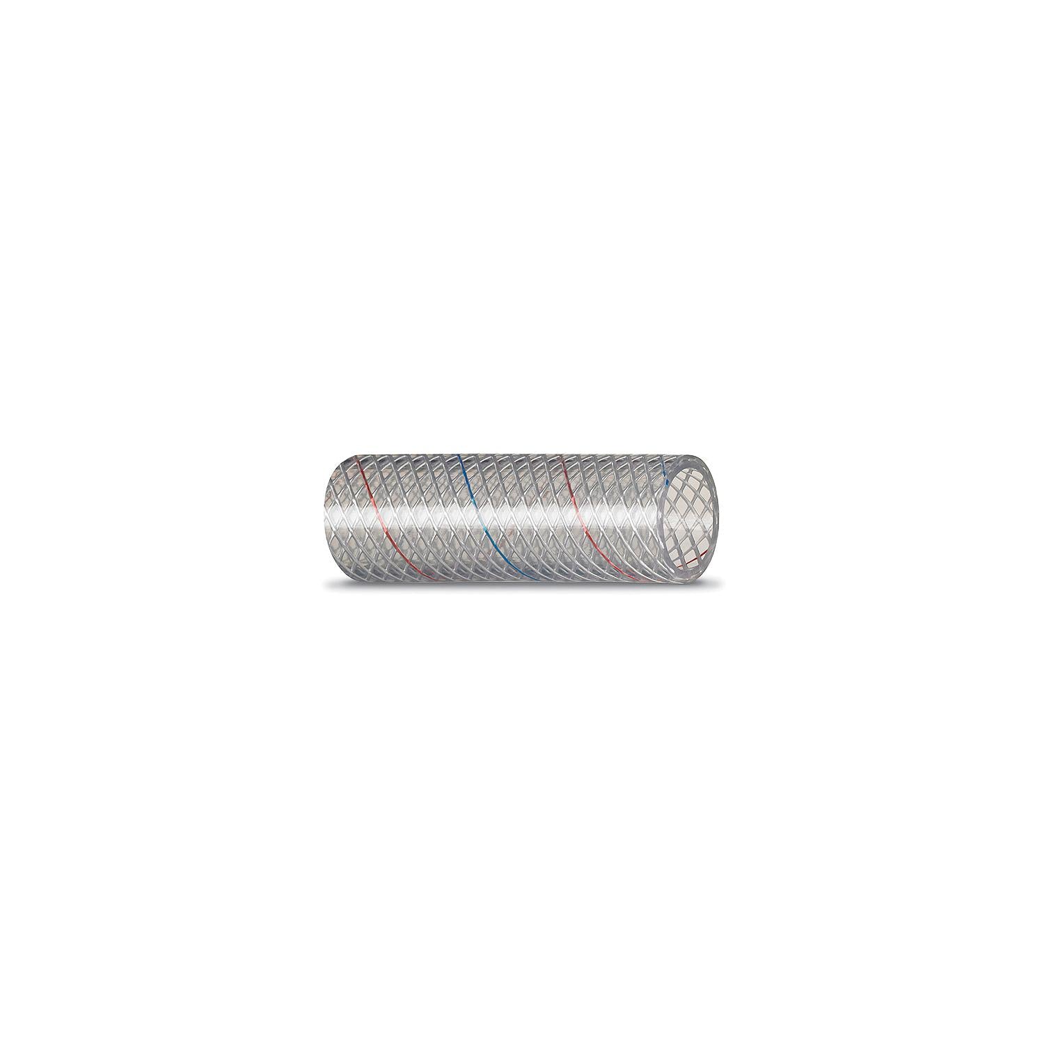 Seachoice 162-0386 23541 Clear Reinforced PVC Tubing w/Red & Blue Tracer - 162 Series 3/8