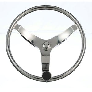 Seachoice 28481 Stainless Steel Sports Steering Wheel With Turning Knob