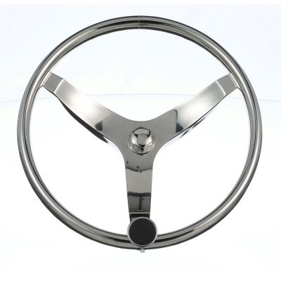 Seachoice 28481 Stainless Steel Sports Steering Wheel With Turning Knob