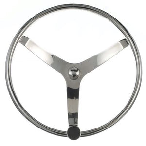 Seachoice 28531 Stainless Steel Sports Steering Wheel With Turning Knob
