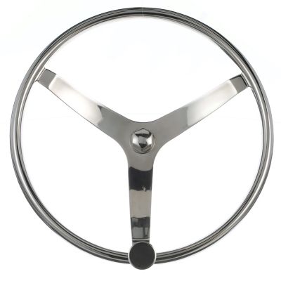 Seachoice 28531 Stainless Steel Sports Steering Wheel With Turning Knob