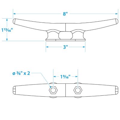 Seachoice 30610 Open Based Galvanized Dock Cleat