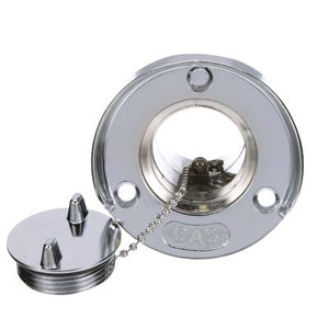 Seachoice 32041 Chrome Plated Zinc Gas Deck Fill With Cap (Beaded Chain Tether) For 1-1/2